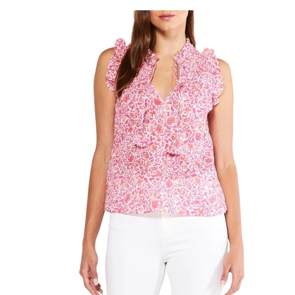 MISA Agot Pink Animal Floral Blouse